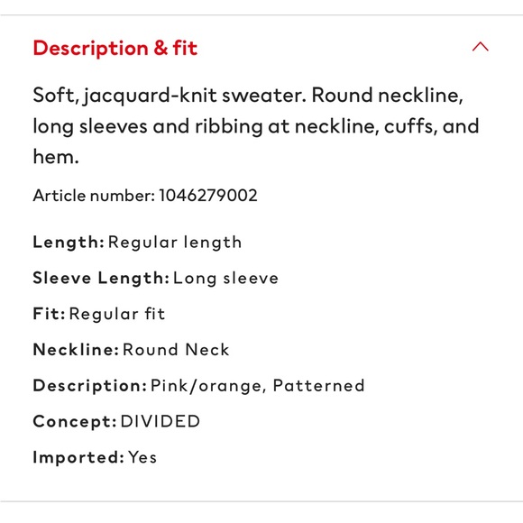 LAST CHANCE H&M bright pink & orange wavy jacquard sweater NEW - Picture 2 of 6